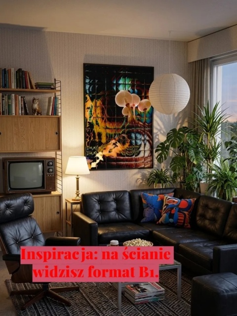 Plakat w ramie 50x70 surrealistyczny psychodeliczny kolaż motyw oka grzybki – OBSERWATORIUM