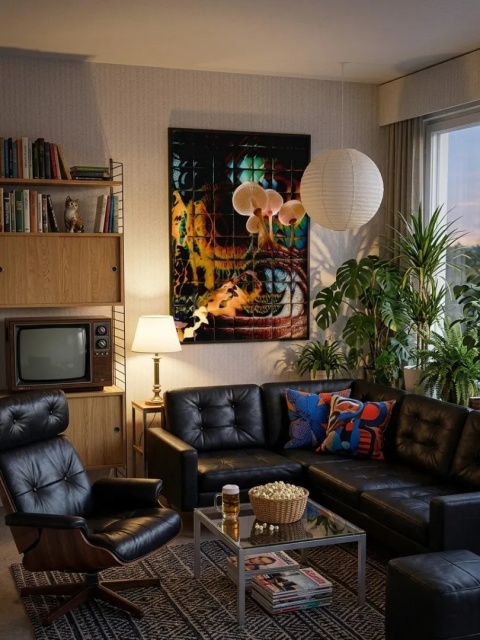 Duży plakat 70x100 surrealistyczny psychodeliczny kolaż oczy grzyby mistycyzm – OBSERWATORIUM