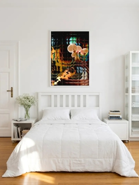 Duży plakat 70x100 surrealistyczny psychodeliczny kolaż oczy grzyby mistycyzm – OBSERWATORIUM