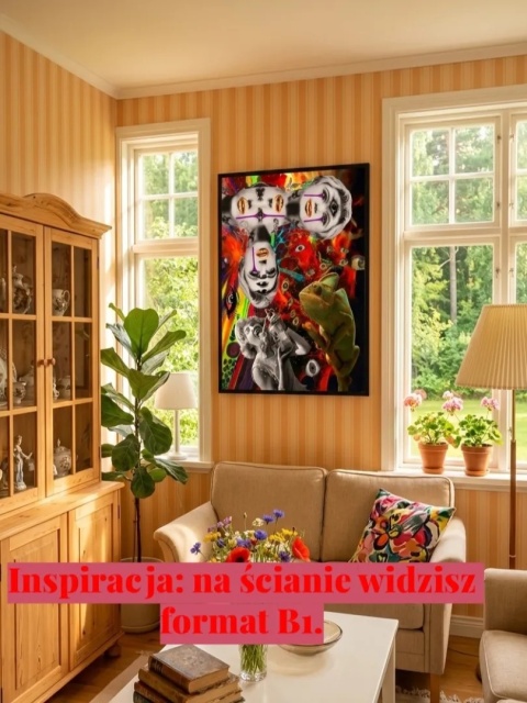 Plakat w ramie 50x70 surrealistyczny psychodeliczny kolaż retro motyw oka – OKO DUSZY