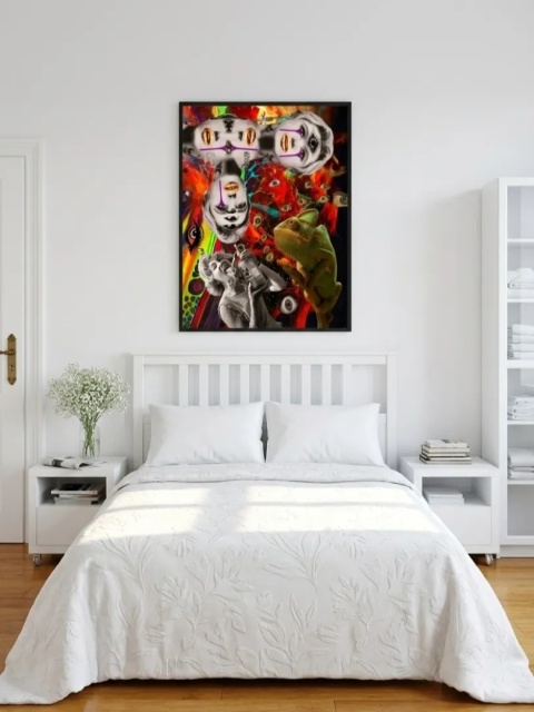 Duży plakat 70x100 surrealistyczny psychodeliczny kolaż kameleon vintage oczy – OKO DUSZY
