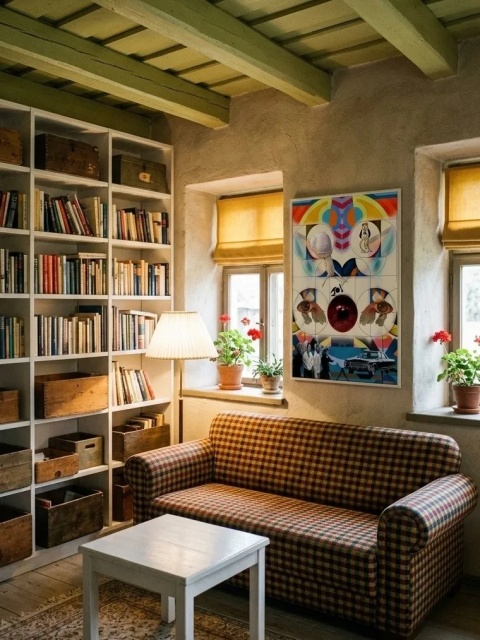 Duży plakat 70x100 surrealistyczny kolaż pop art geometria retro samochód – ŚWIAT FANTAZJI