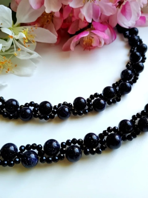 Komplet Kruk – Choker i Bransoletka z Nocy Kairu i Czarnego Onyksu